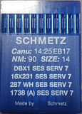 Иглы для пром шв машин Schmetz DB*1 (1738) SES SERV7